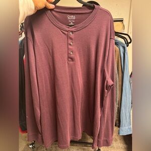 Croft & Barrow Maroon Long Sleeve Henley pullover